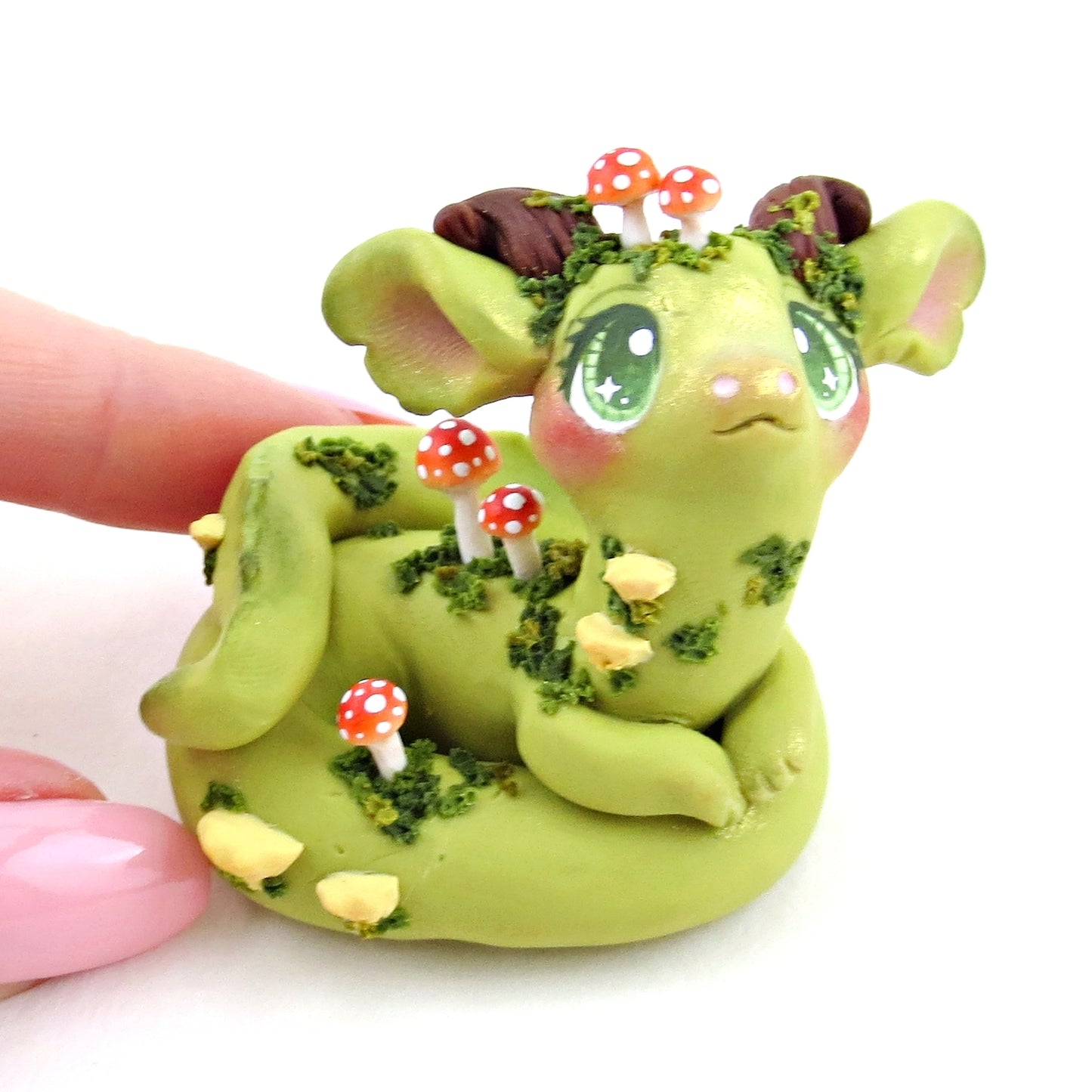 Earth Goblin Noodle Dragon Figurine - Polymer Clay Elementals Collection