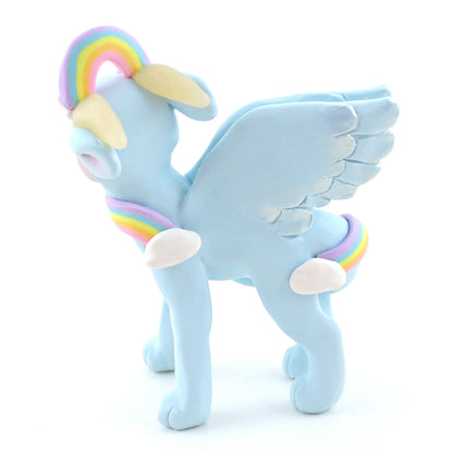 Cloud and Rainbow Air Dragon Figurine - Polymer Clay Elementals Collection