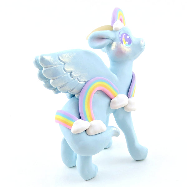 Cloud and Rainbow Air Dragon Figurine - Polymer Clay Elementals Collection