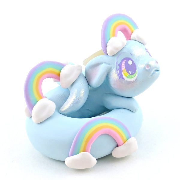 Cloud and Rainbow Air Noodle Dragon Figurine - Polymer Clay Elementals Collection