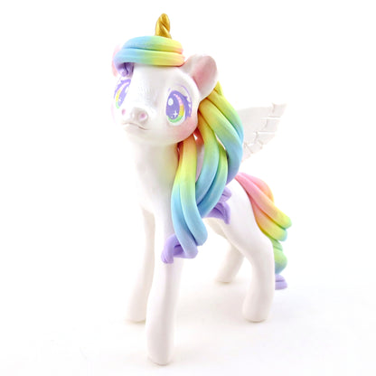 Rainbow Unicorn Figurine - Polymer Clay Elementals Collection