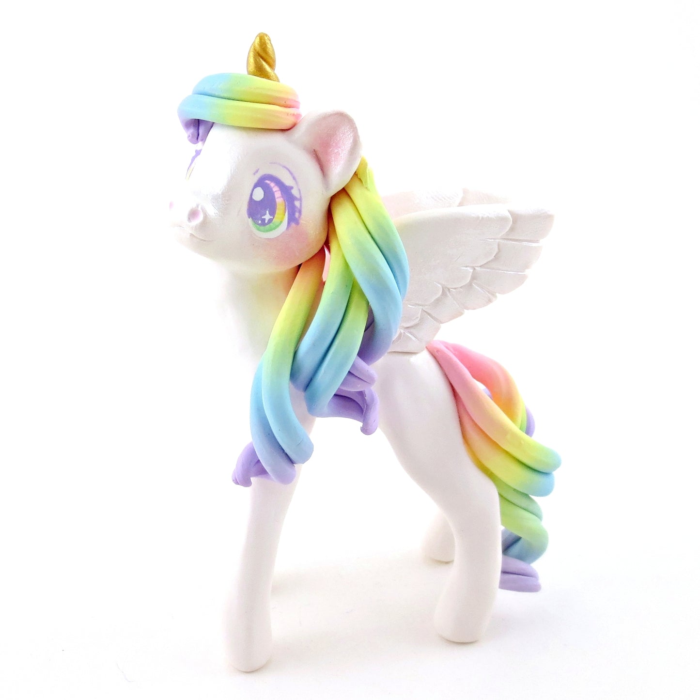 Rainbow Unicorn Figurine - Polymer Clay Elementals Collection