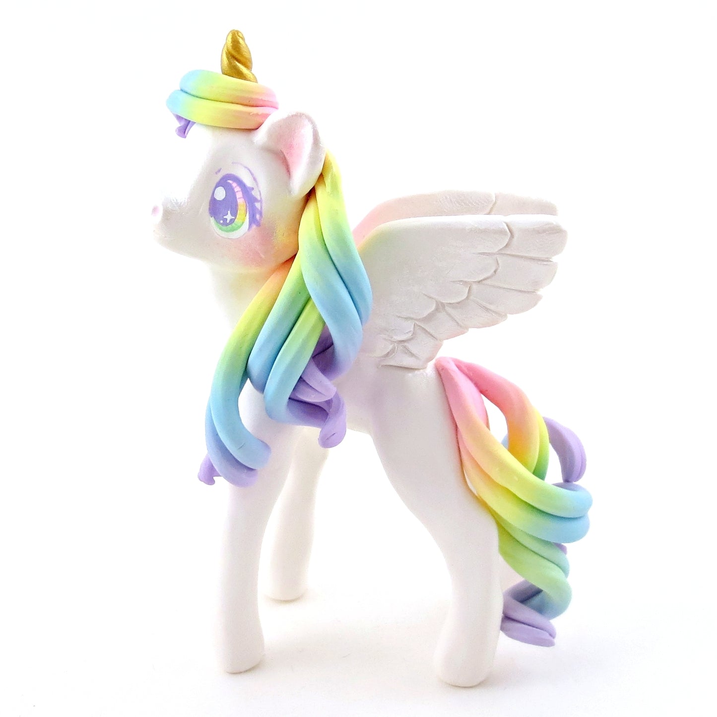 Rainbow Unicorn Figurine - Polymer Clay Elementals Collection