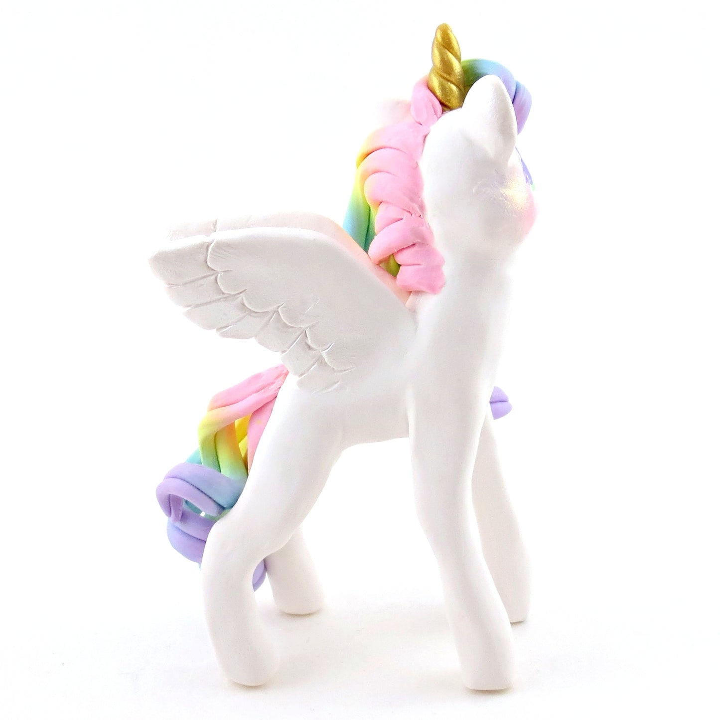 Rainbow Unicorn Figurine - Polymer Clay Elementals Collection