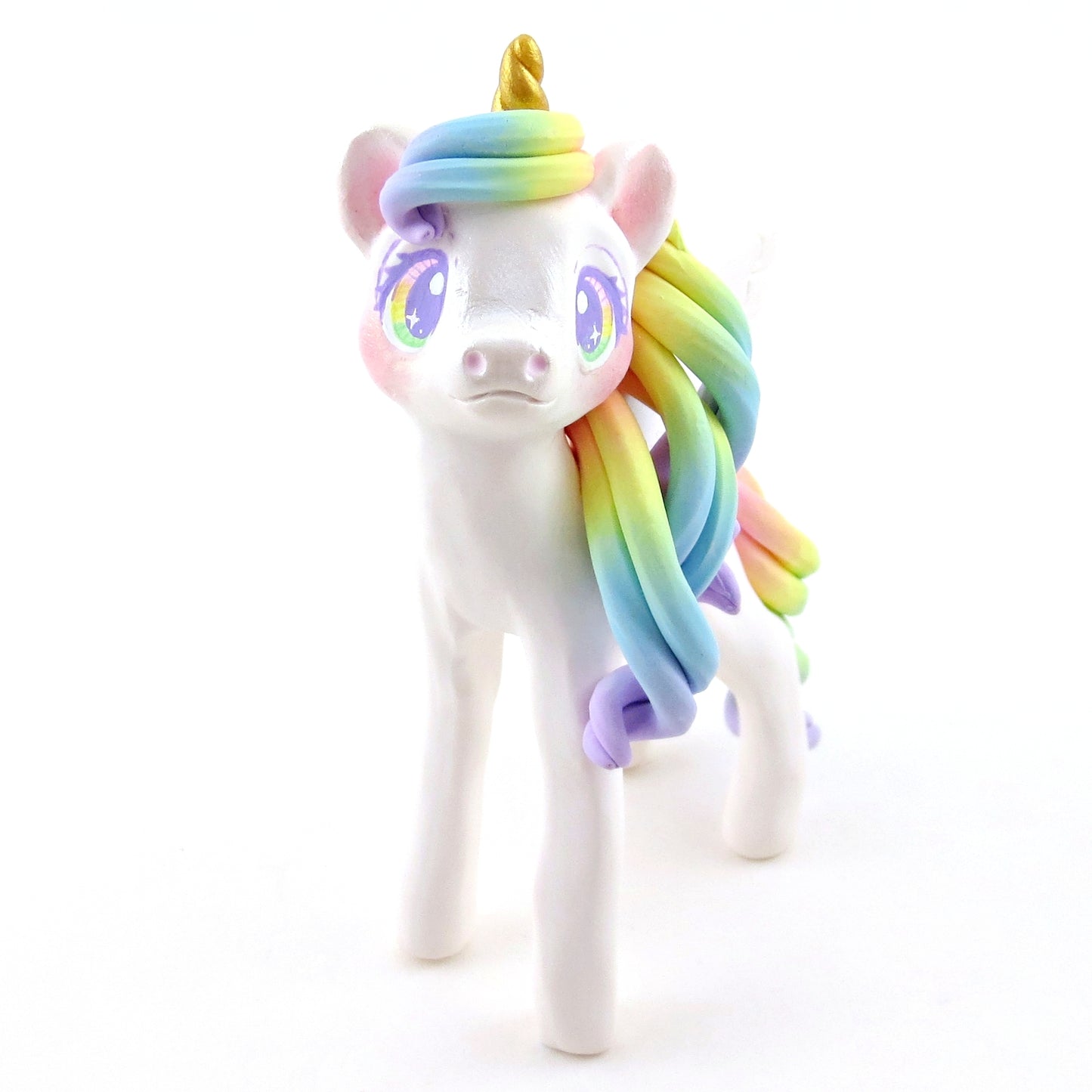 Rainbow Unicorn Figurine - Polymer Clay Elementals Collection