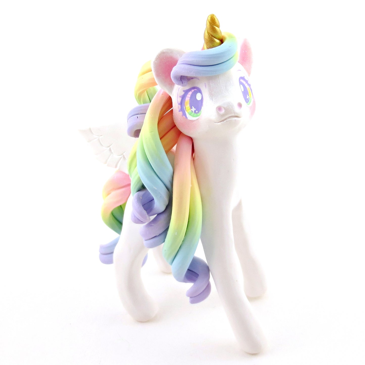 Rainbow Unicorn Figurine - Polymer Clay Elementals Collection