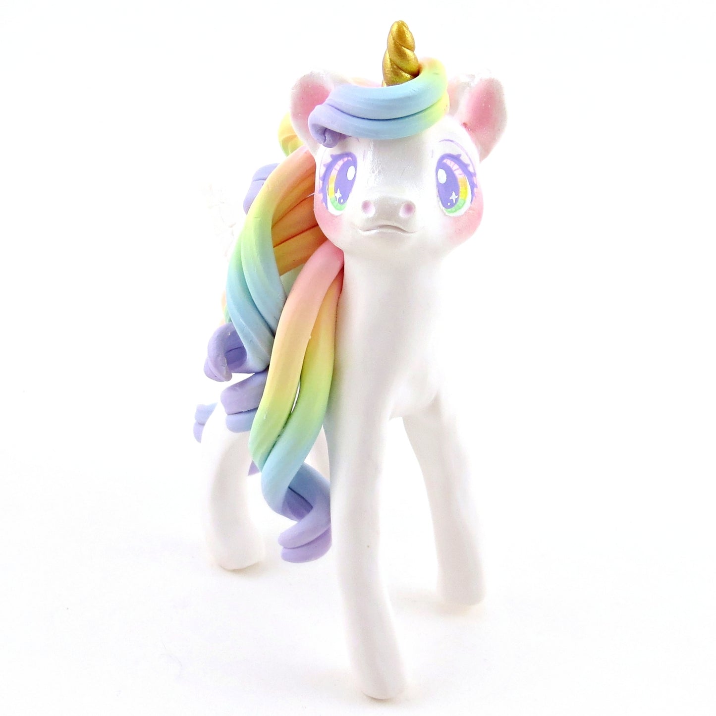 Rainbow Unicorn Figurine - Polymer Clay Elementals Collection