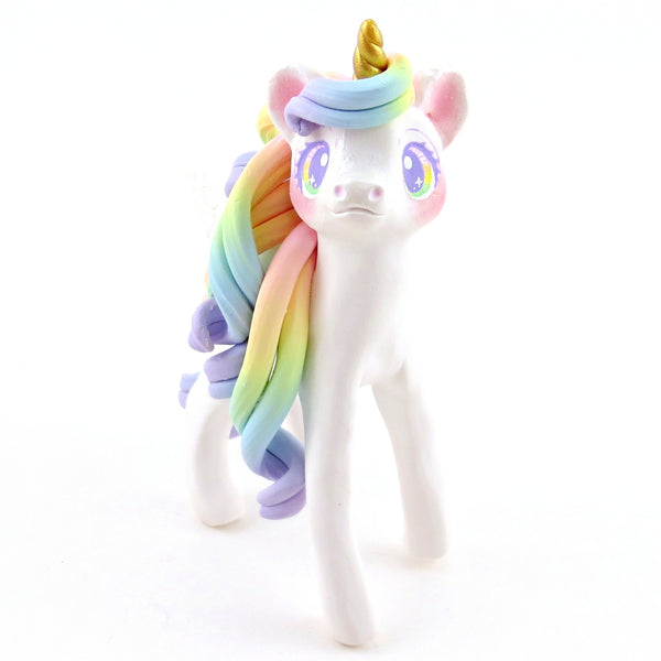Rainbow Unicorn Figurine - Polymer Clay Elementals Collection