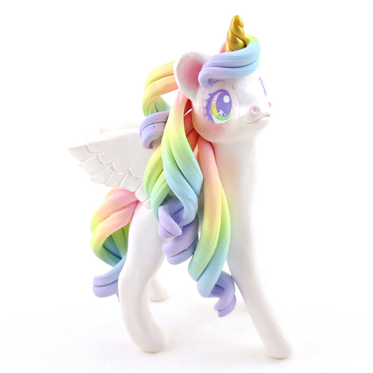 Rainbow Unicorn Figurine - Polymer Clay Elementals Collection