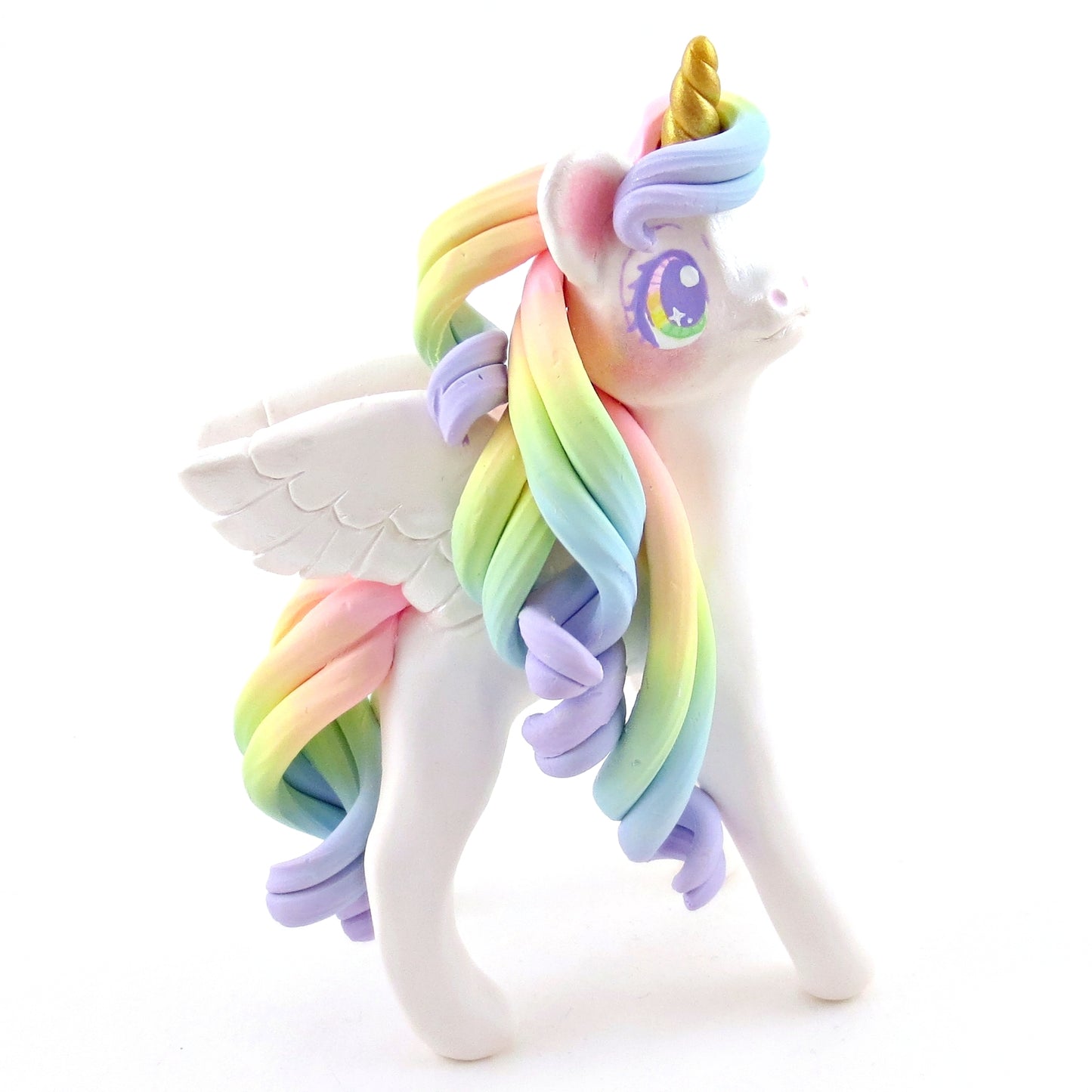 Rainbow Unicorn Figurine - Polymer Clay Elementals Collection