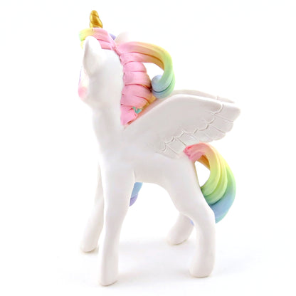 Rainbow Unicorn Figurine - Polymer Clay Elementals Collection