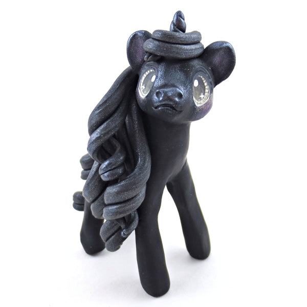Night Unicorn Figurine - Polymer Clay Elementals Collection