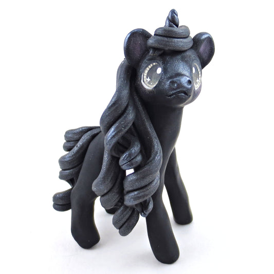 Night Unicorn Figurine - Polymer Clay Elementals Collection