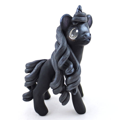 Night Unicorn Figurine - Polymer Clay Elementals Collection