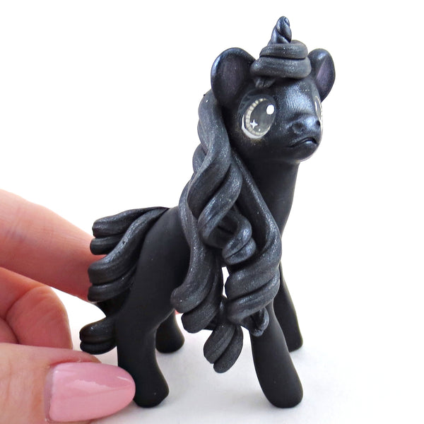 Night Unicorn Figurine - Polymer Clay Elementals Collection
