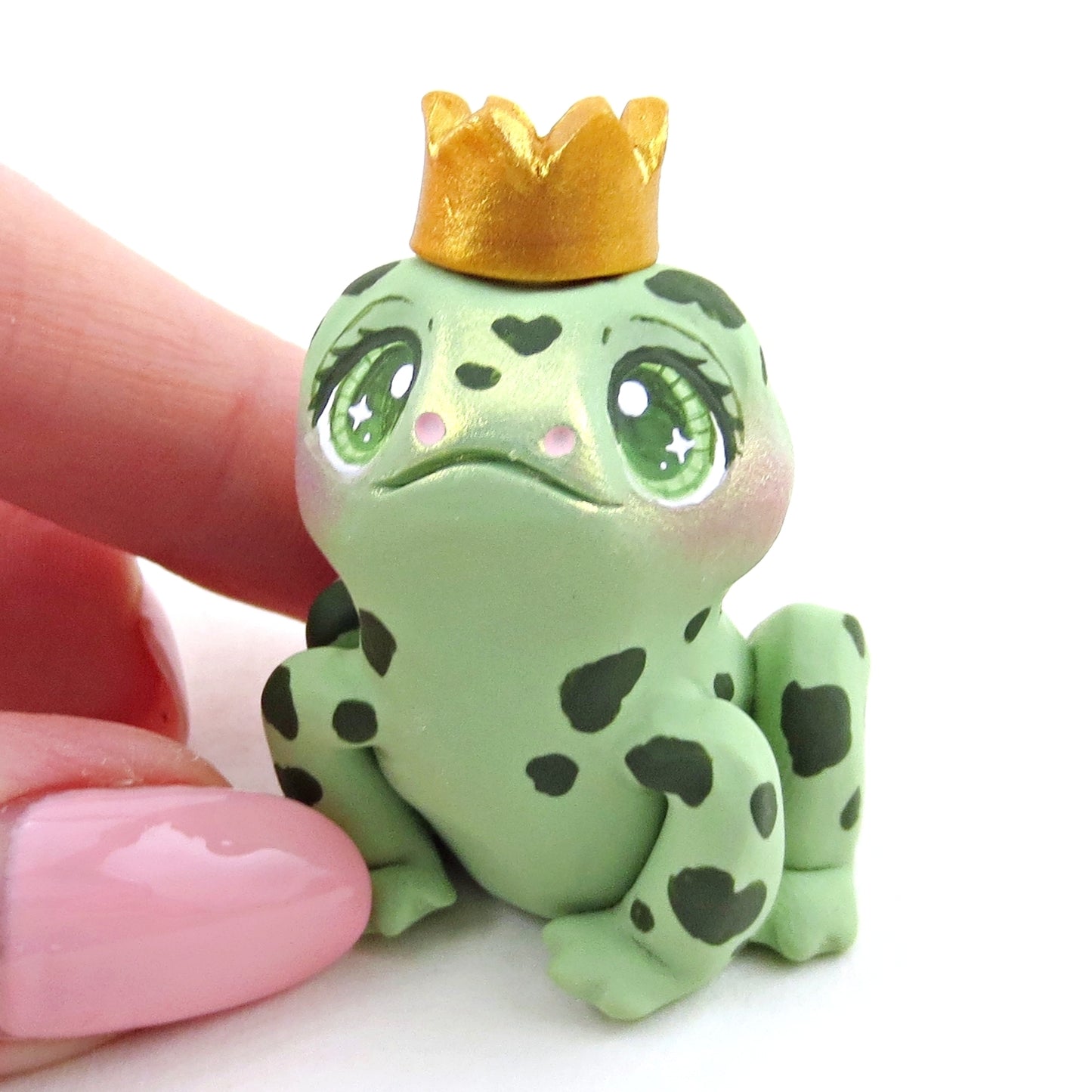 Frog Prince Figurine - Polymer Clay Elementals Collection