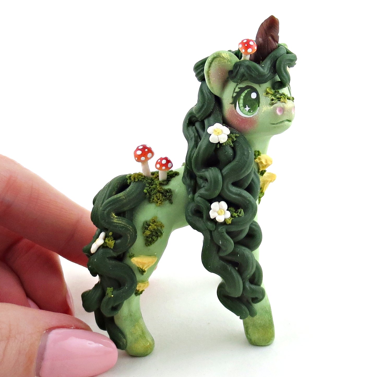 Earth Unicorn Figurine - Polymer Clay Elementals Collection