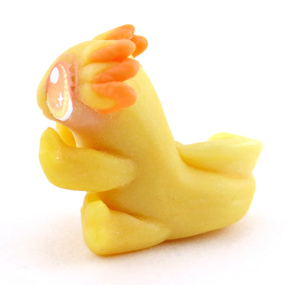 Goldie the Golden Axolotl Figurine - Polymer Clay Enchanted Ocean Animals