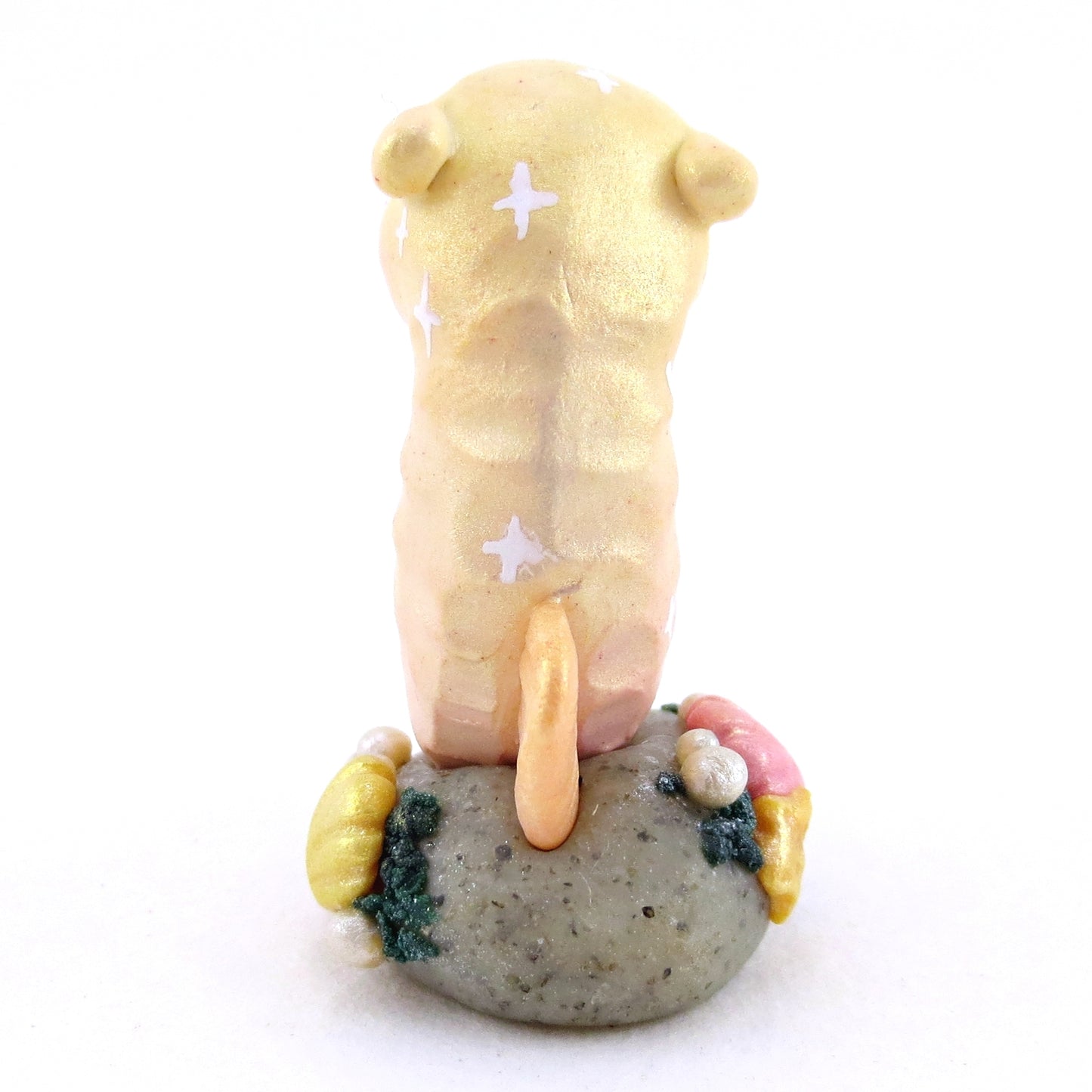 Peachy Seahorse Figurine - Polymer Clay Enchanted Ocean Animals