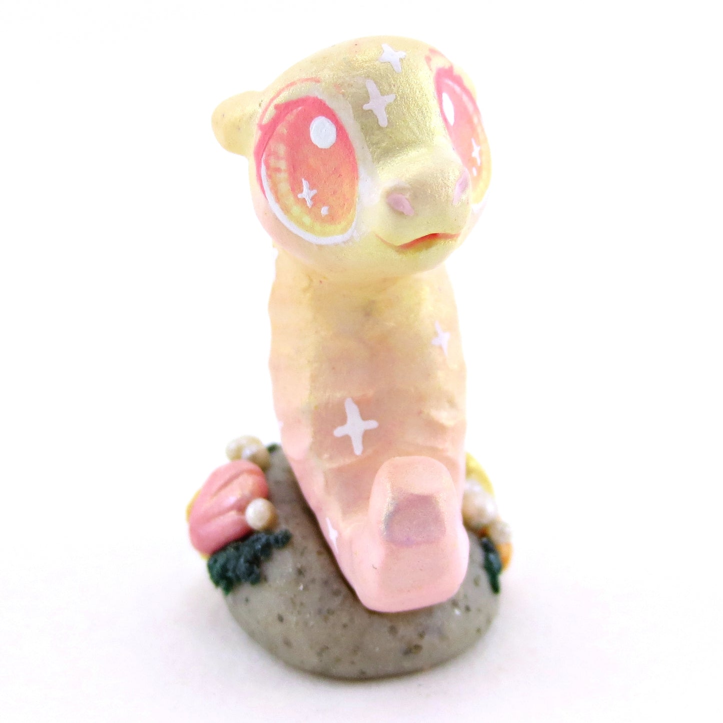 Peachy Seahorse Figurine - Polymer Clay Enchanted Ocean Animals