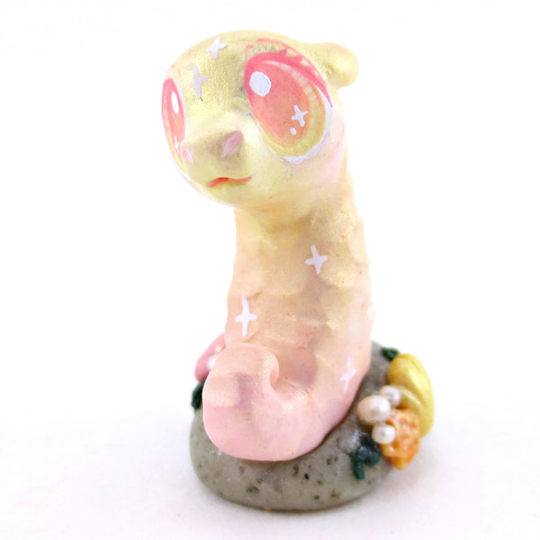 Peachy Seahorse Figurine - Polymer Clay Enchanted Ocean Animals