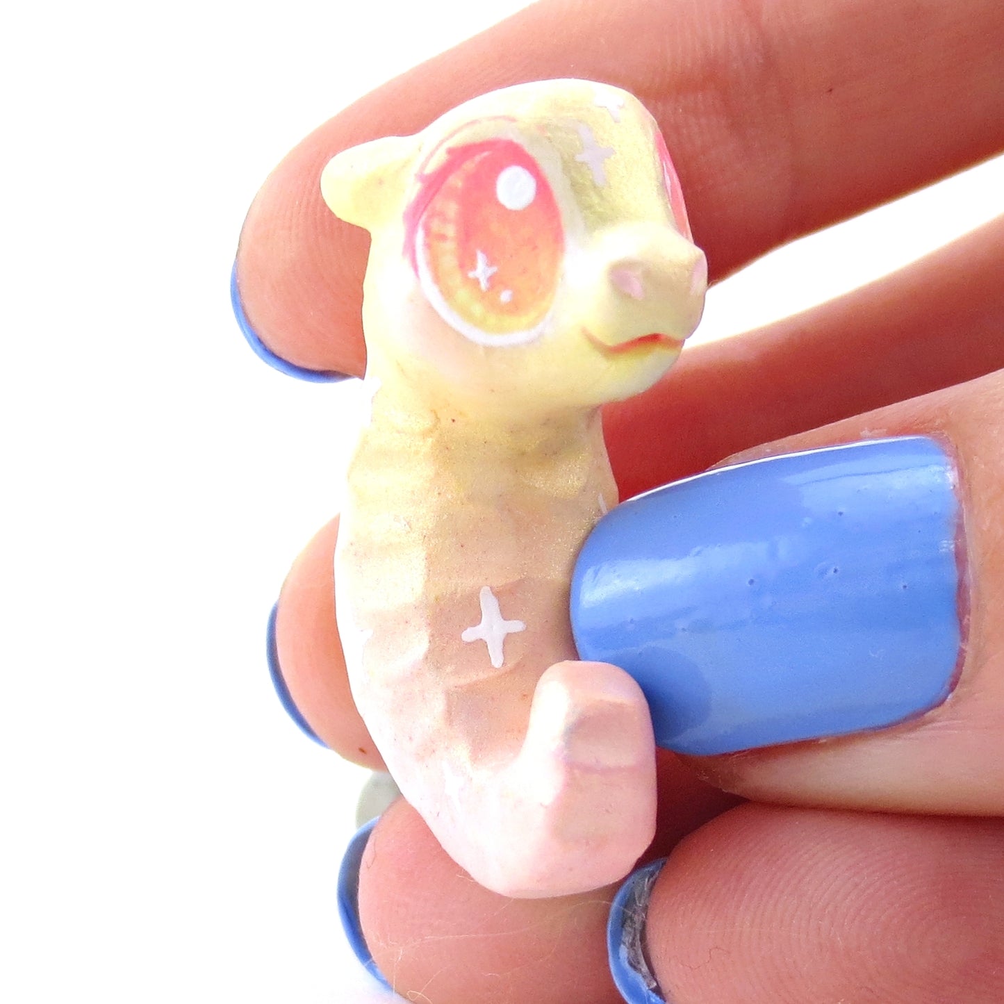 Peachy Seahorse Figurine - Polymer Clay Enchanted Ocean Animals