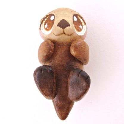 Sea Otter Figurine - Polymer Clay Enchanted Ocean Animals