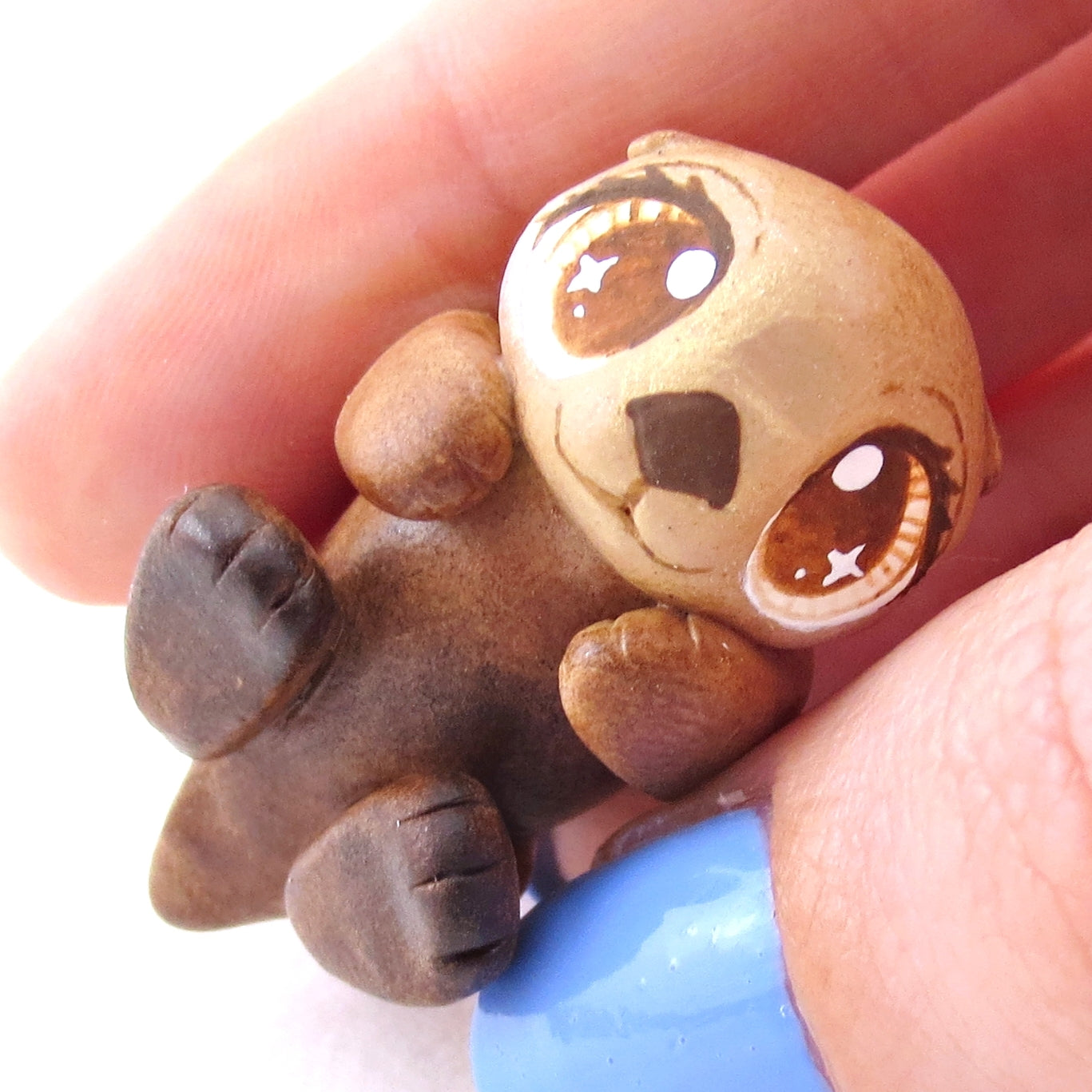 Sea Otter Figurine - Polymer Clay Enchanted Ocean Animals