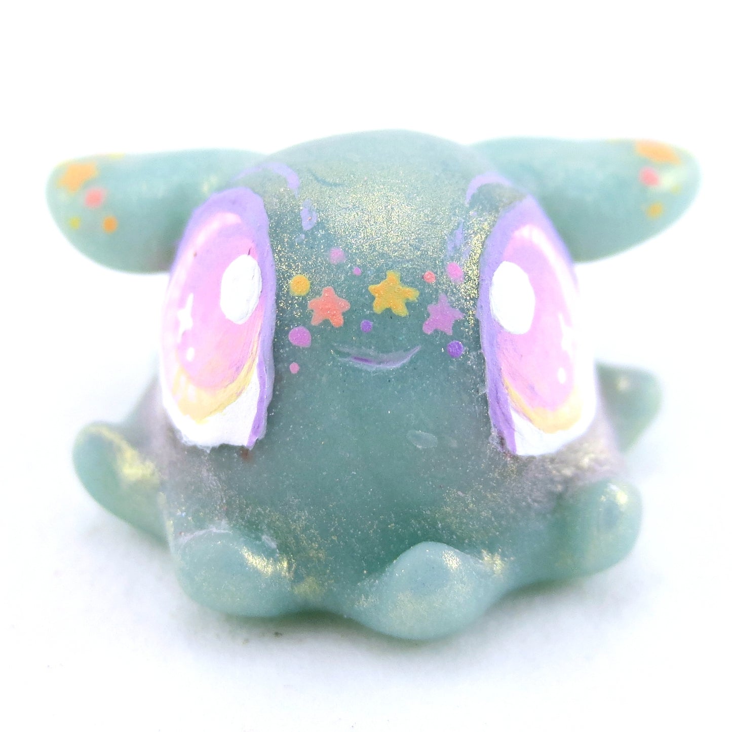 Aqua Dumbo Octopus Jelly Figurine - Polymer Clay Enchanted Ocean Animals