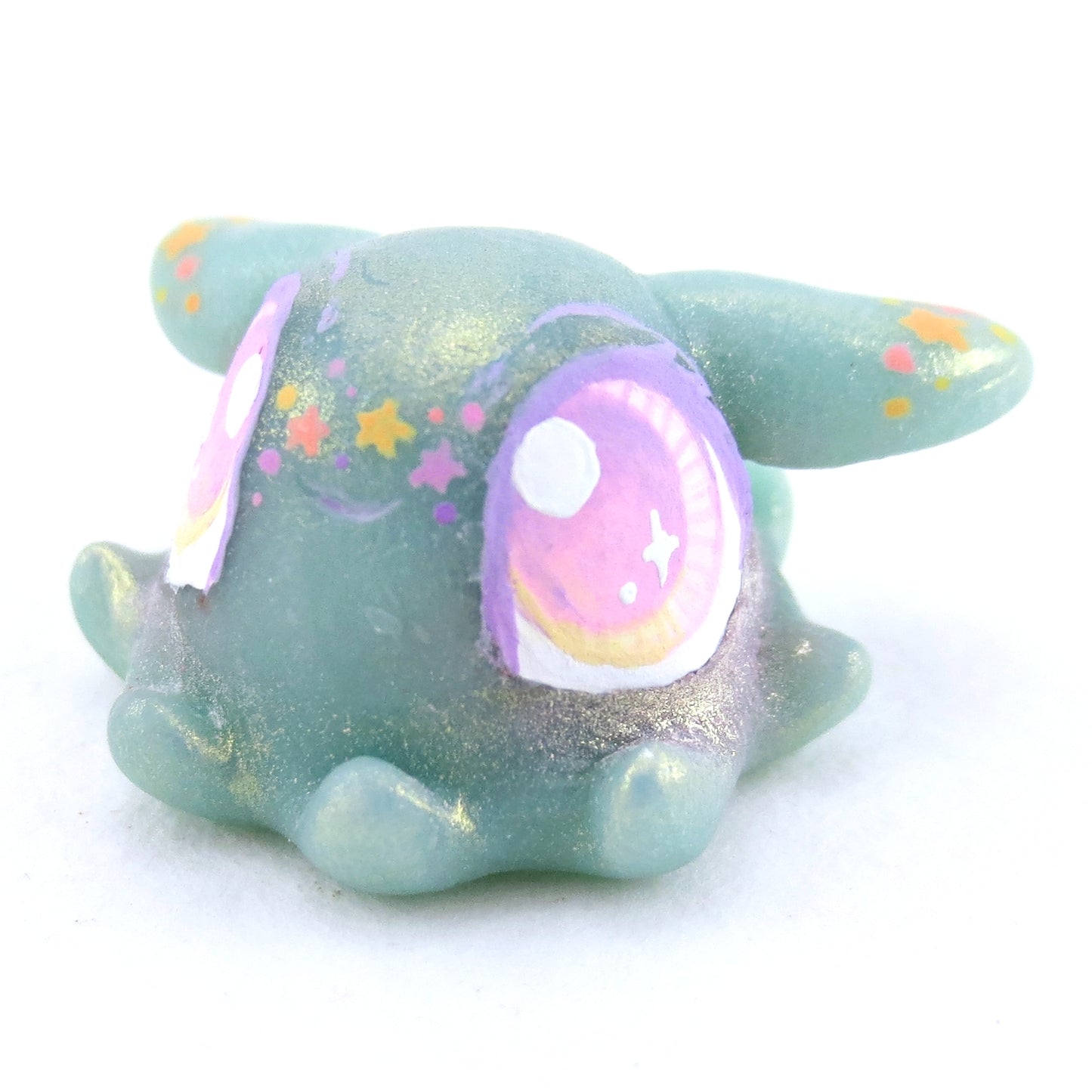 Aqua Dumbo Octopus Jelly Figurine - Polymer Clay Enchanted Ocean Animals