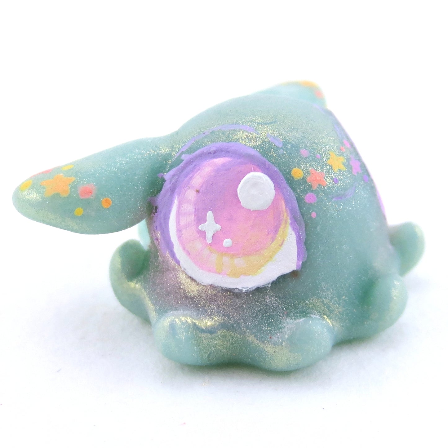 Aqua Dumbo Octopus Jelly Figurine - Polymer Clay Enchanted Ocean Animals