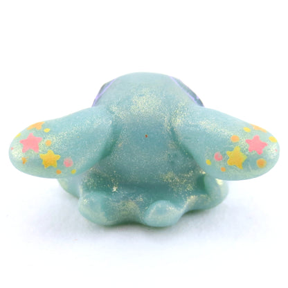 Aqua Dumbo Octopus Jelly Figurine - Polymer Clay Enchanted Ocean Animals