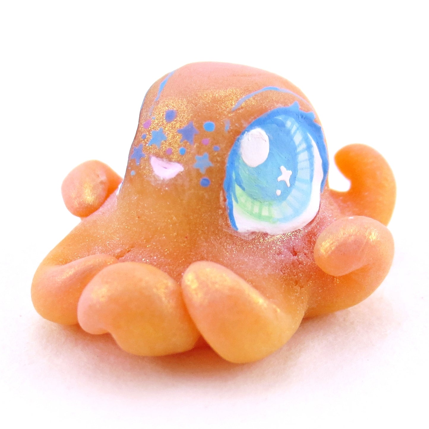 Peachy Octopus Jelly Figurine - Polymer Clay Enchanted Ocean Animals