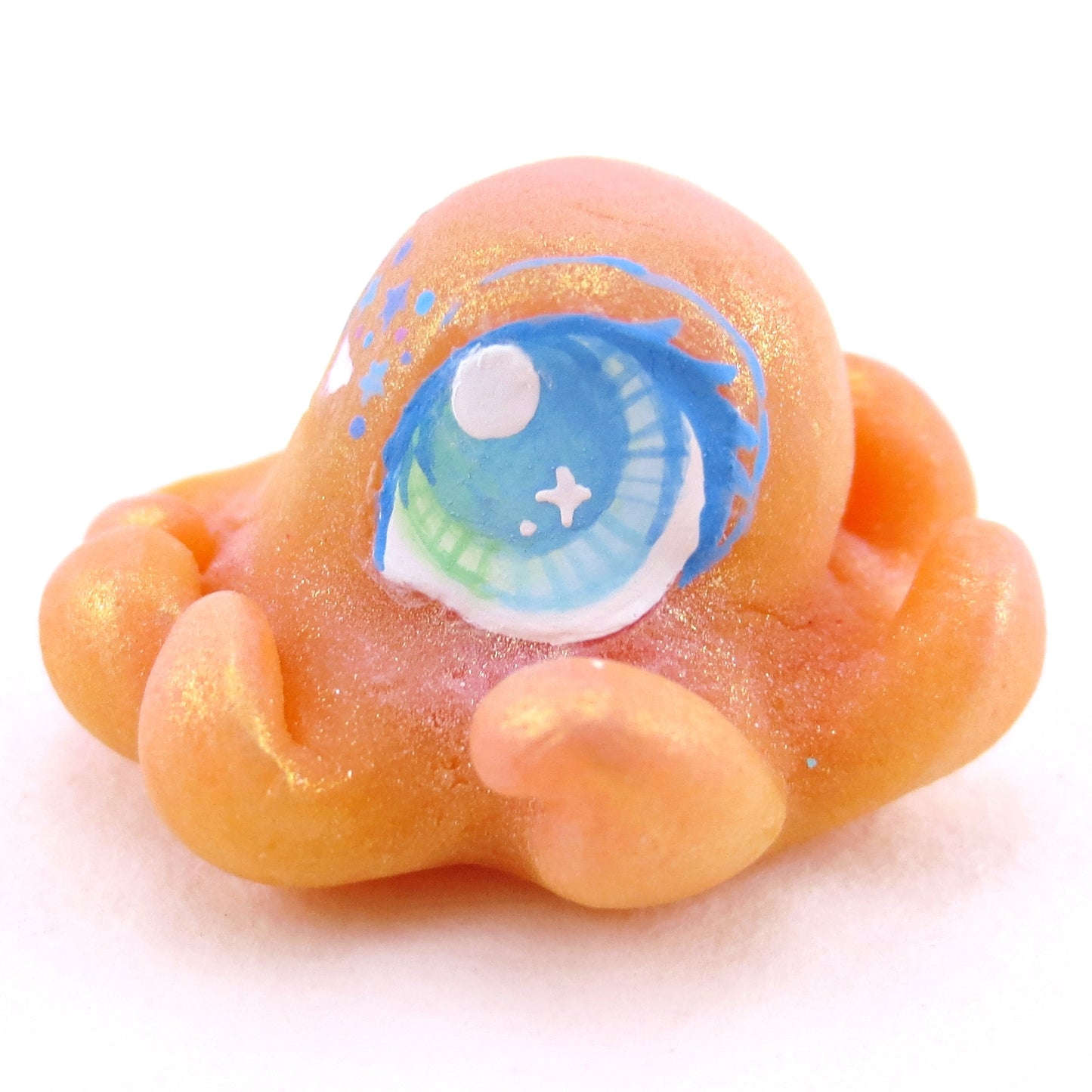 Peachy Octopus Jelly Figurine - Polymer Clay Enchanted Ocean Animals