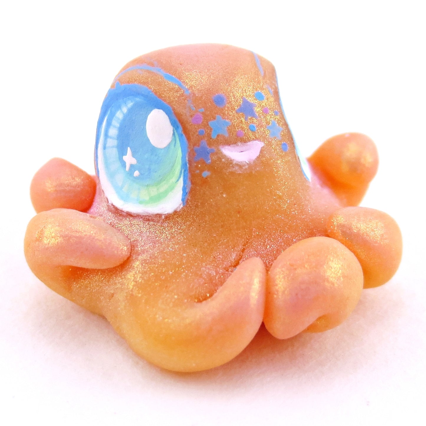 Peachy Octopus Jelly Figurine - Polymer Clay Enchanted Ocean Animals