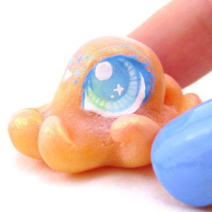 Peachy Octopus Jelly Figurine - Polymer Clay Enchanted Ocean Animals