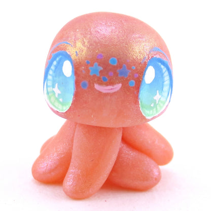 Peachy Pink Jellyfish Jelly Figurine - Polymer Clay Enchanted Ocean Animals