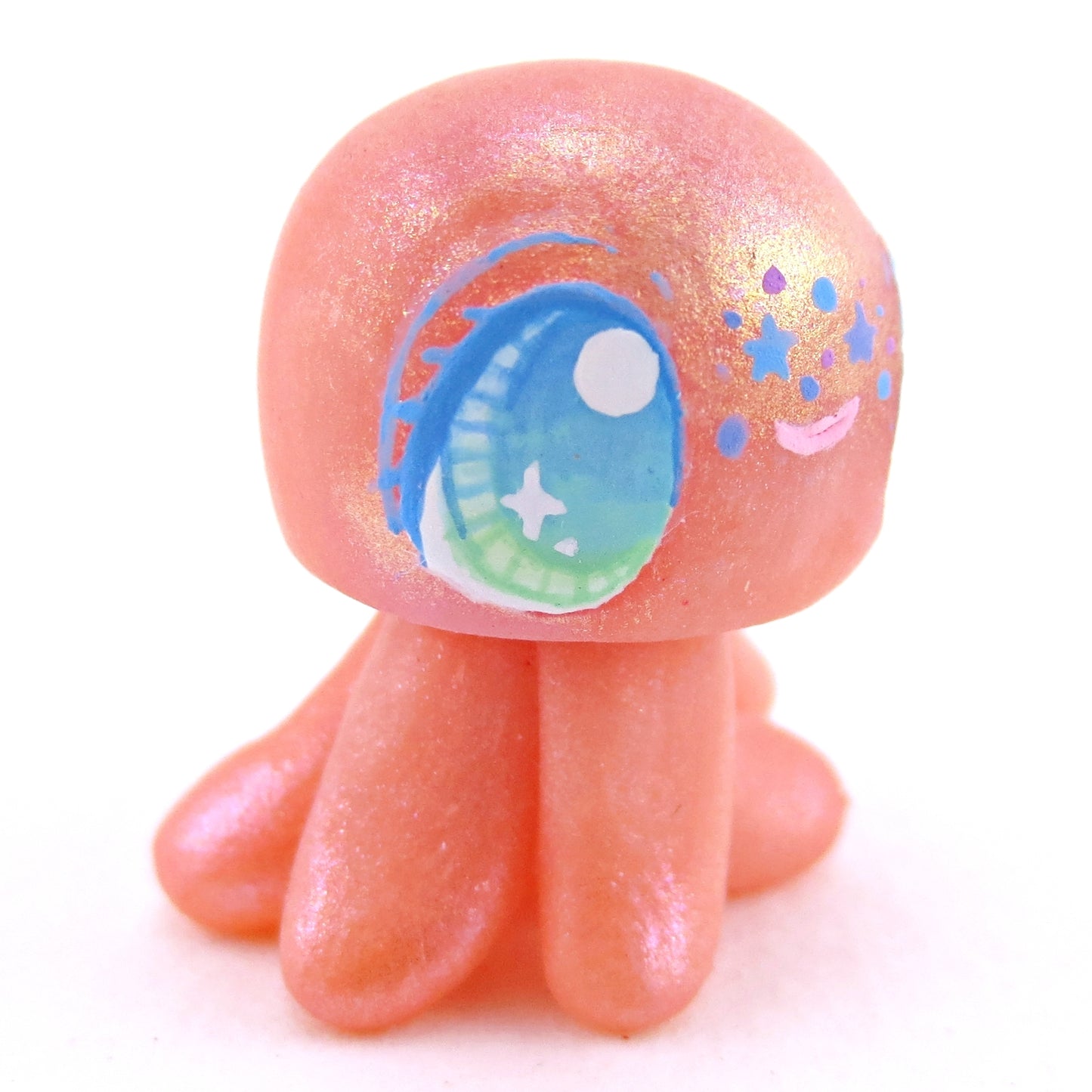 Peachy Pink Jellyfish Jelly Figurine - Polymer Clay Enchanted Ocean Animals