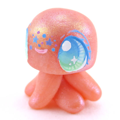 Peachy Pink Jellyfish Jelly Figurine - Polymer Clay Enchanted Ocean Animals