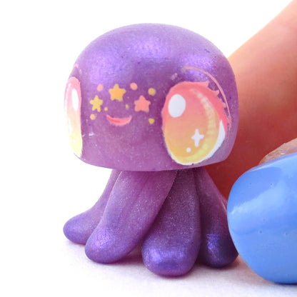 Purple Jellyfish Jelly Figurine - Polymer Clay Enchanted Ocean Animals