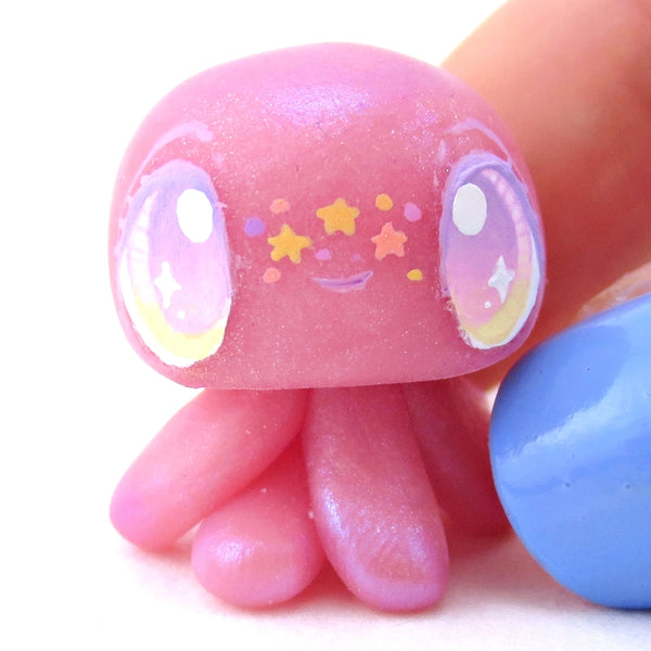 Pink/Purple Jellyfish Jelly Figurine - Polymer Clay Enchanted Ocean Animals