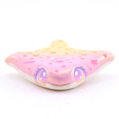 Peachy Mini Ombre Manta Sting Ray Figurine - Polymer Clay Enchanted Ocean Animals