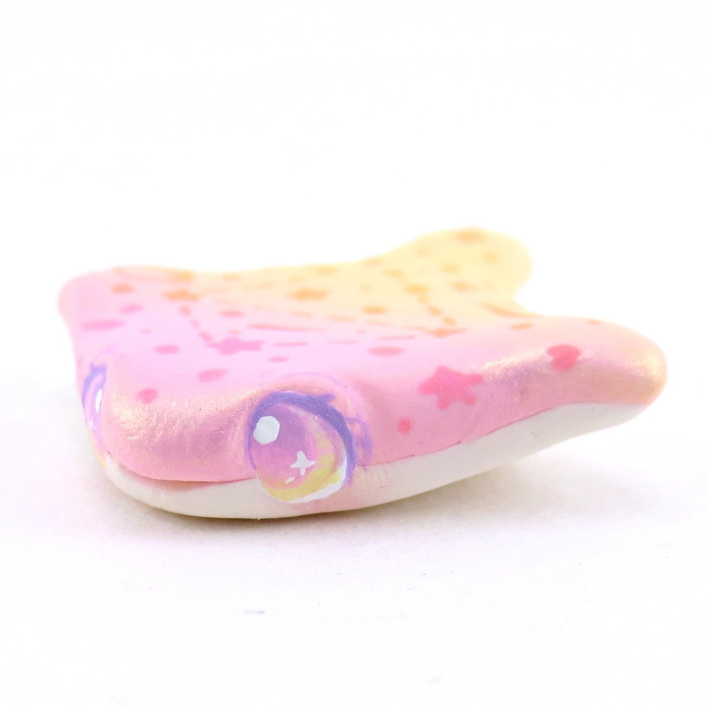 Peachy Mini Ombre Manta Sting Ray Figurine - Polymer Clay Enchanted Ocean Animals