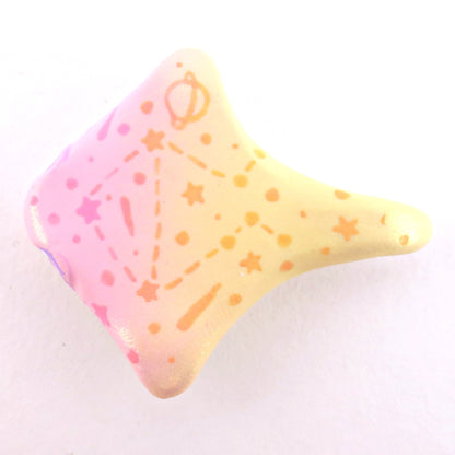 Peachy Mini Ombre Manta Sting Ray Figurine - Polymer Clay Enchanted Ocean Animals