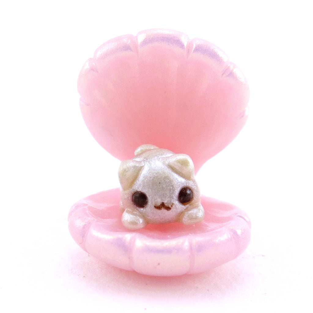 Purrrrrl Pearl Cat, Baby Seal, and Seashell Figurine Set - Polymer C –  Narwhal Carousel Co.