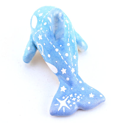 Blue/Green Constellation Ombre Orca Whale Figurine - Polymer Clay Enchanted Ocean Animals