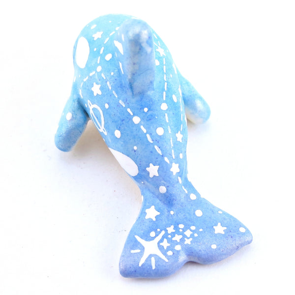 Blue/Green Constellation Ombre Orca Whale Figurine - Polymer Clay Enchanted Ocean Animals