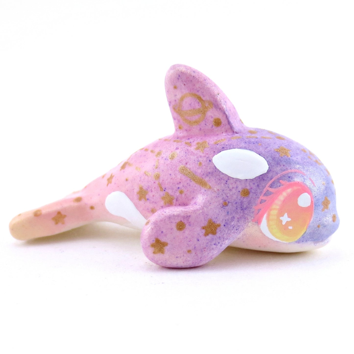 Sunset Constellation Ombre Orca Whale Figurine - Polymer Clay Enchanted Ocean Animals