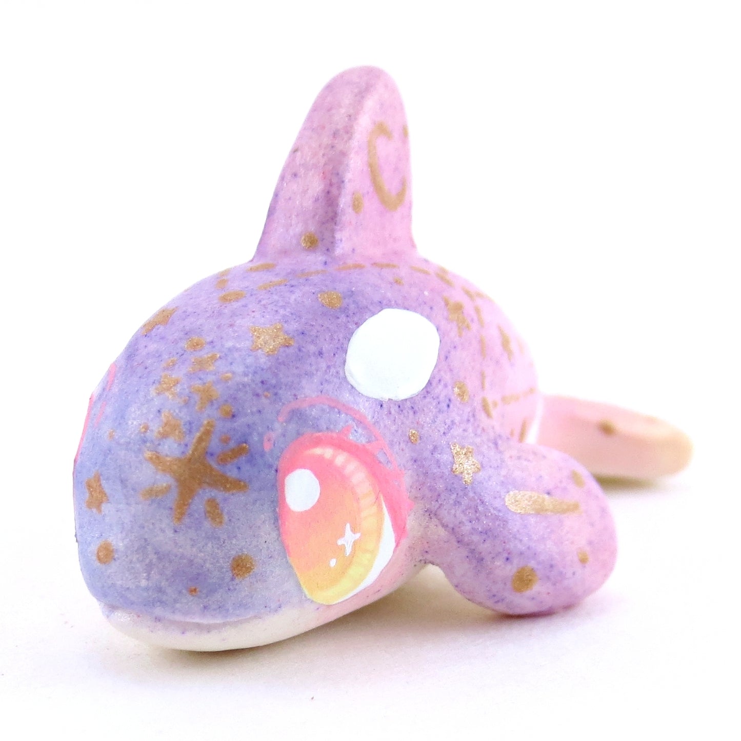 Sunset Constellation Ombre Orca Whale Figurine - Polymer Clay Enchanted Ocean Animals