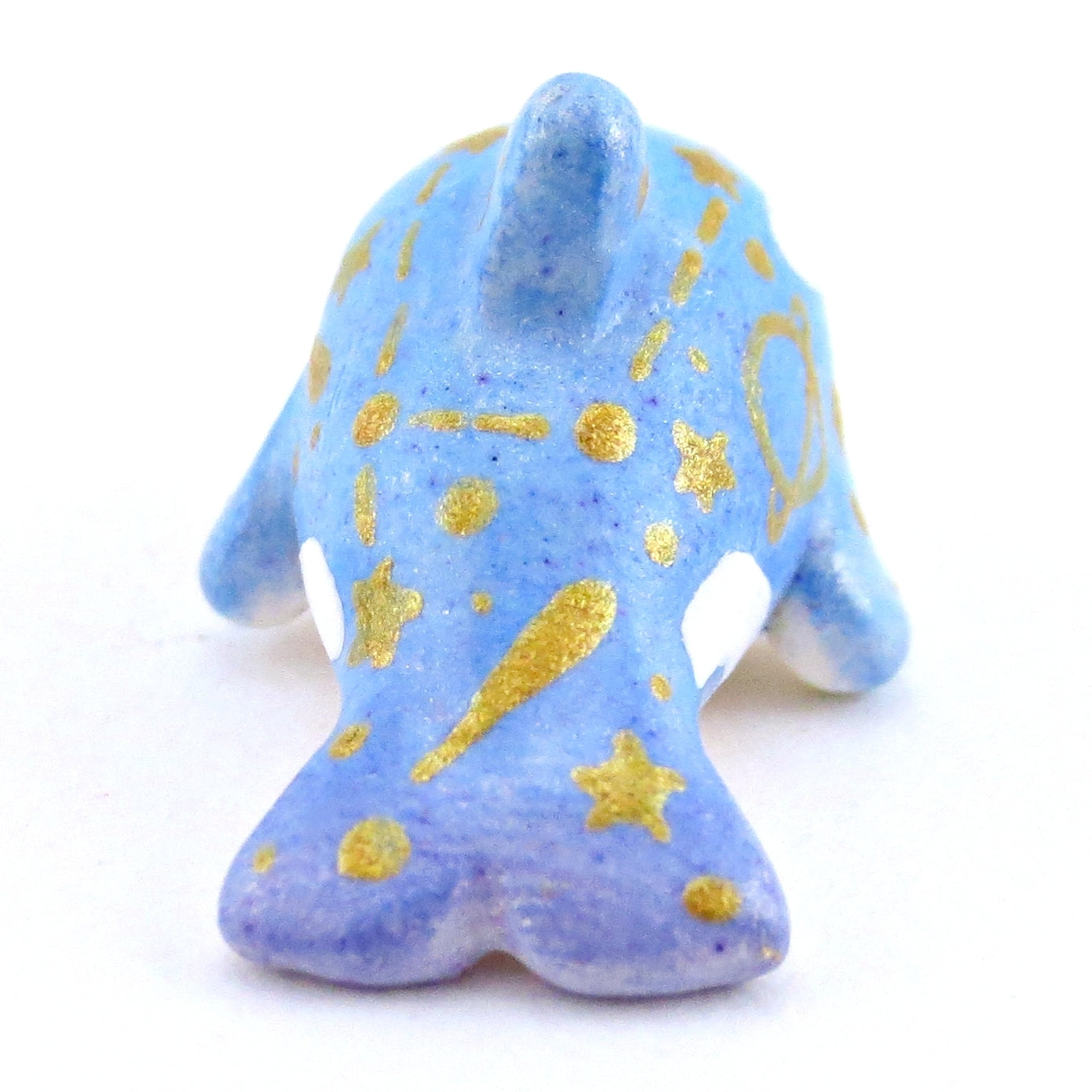 Mini Baby Blue/Green Constellation Ombre Orca Whale Figurine - Polymer Clay Enchanted Ocean Animals